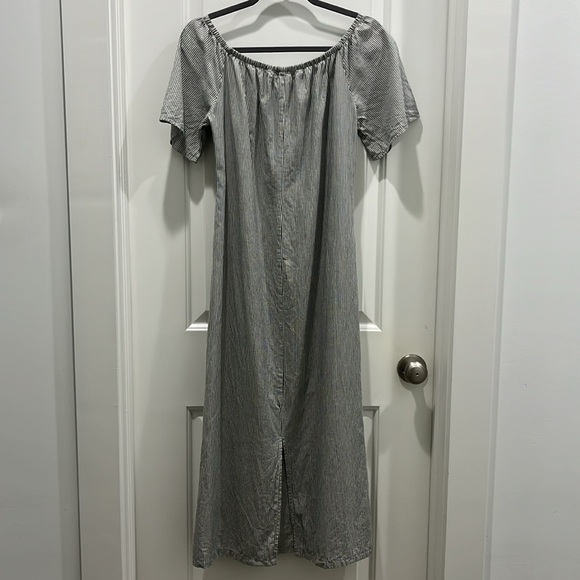 The Lady & The Sailor Cotton Pinstriped Maxi Dress Sz 2 - Picture 7 of 7